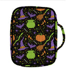 Halloween Wizard Pattern Print Front Pocket Bible Bag