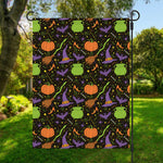 Halloween Wizard Pattern Print Garden Flag