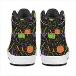 Halloween Wizard Pattern Print High Top Leather Sneakers
