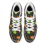 Halloween Wizard Pattern Print High Top Leather Sneakers