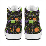 Halloween Wizard Pattern Print High Top Leather Sneakers