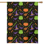 Halloween Wizard Pattern Print House Flag