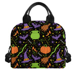 Halloween Wizard Pattern Print Insulated Lunch Bag