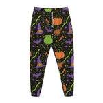 Halloween Wizard Pattern Print Jogger Pants