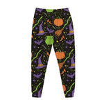 Halloween Wizard Pattern Print Jogger Pants