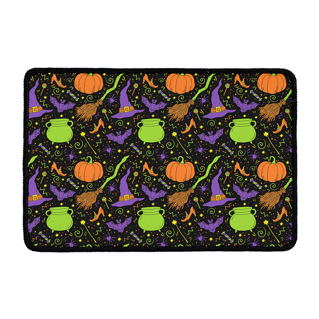 Halloween Wizard Pattern Print Kitchen Mat