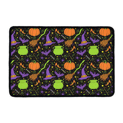 Halloween Wizard Pattern Print Kitchen Mat