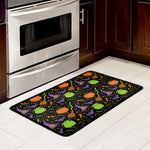 Halloween Wizard Pattern Print Kitchen Mat