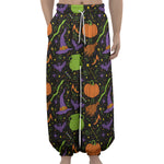 Halloween Wizard Pattern Print Lantern Pants
