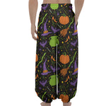 Halloween Wizard Pattern Print Lantern Pants