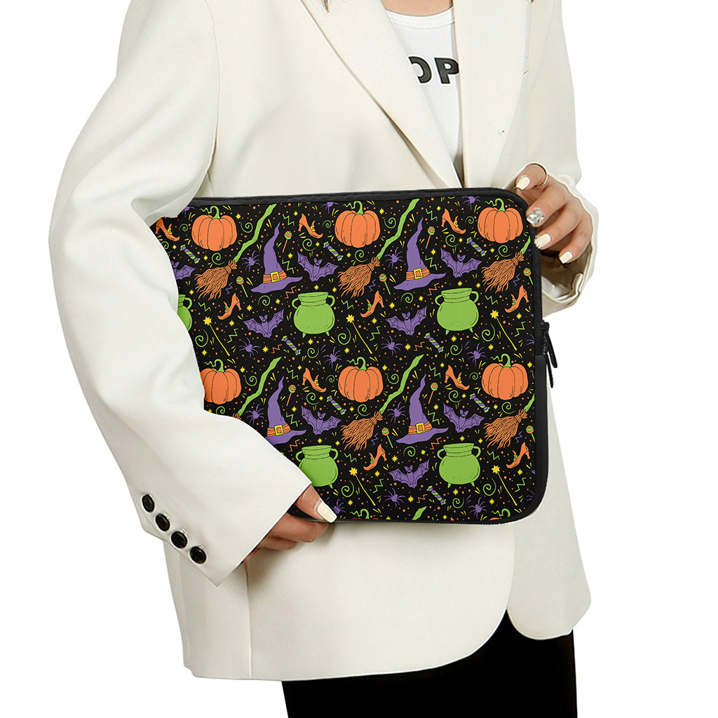 Halloween Wizard Pattern Print Laptop Sleeve