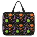 Halloween Wizard Pattern Print Laptop Sleeve With Handle