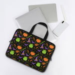 Halloween Wizard Pattern Print Laptop Sleeve With Handle