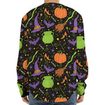 Halloween Wizard Pattern Print Long Sleeve Baseball Jersey