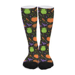 Halloween Wizard Pattern Print Long Socks
