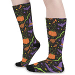 Halloween Wizard Pattern Print Long Socks
