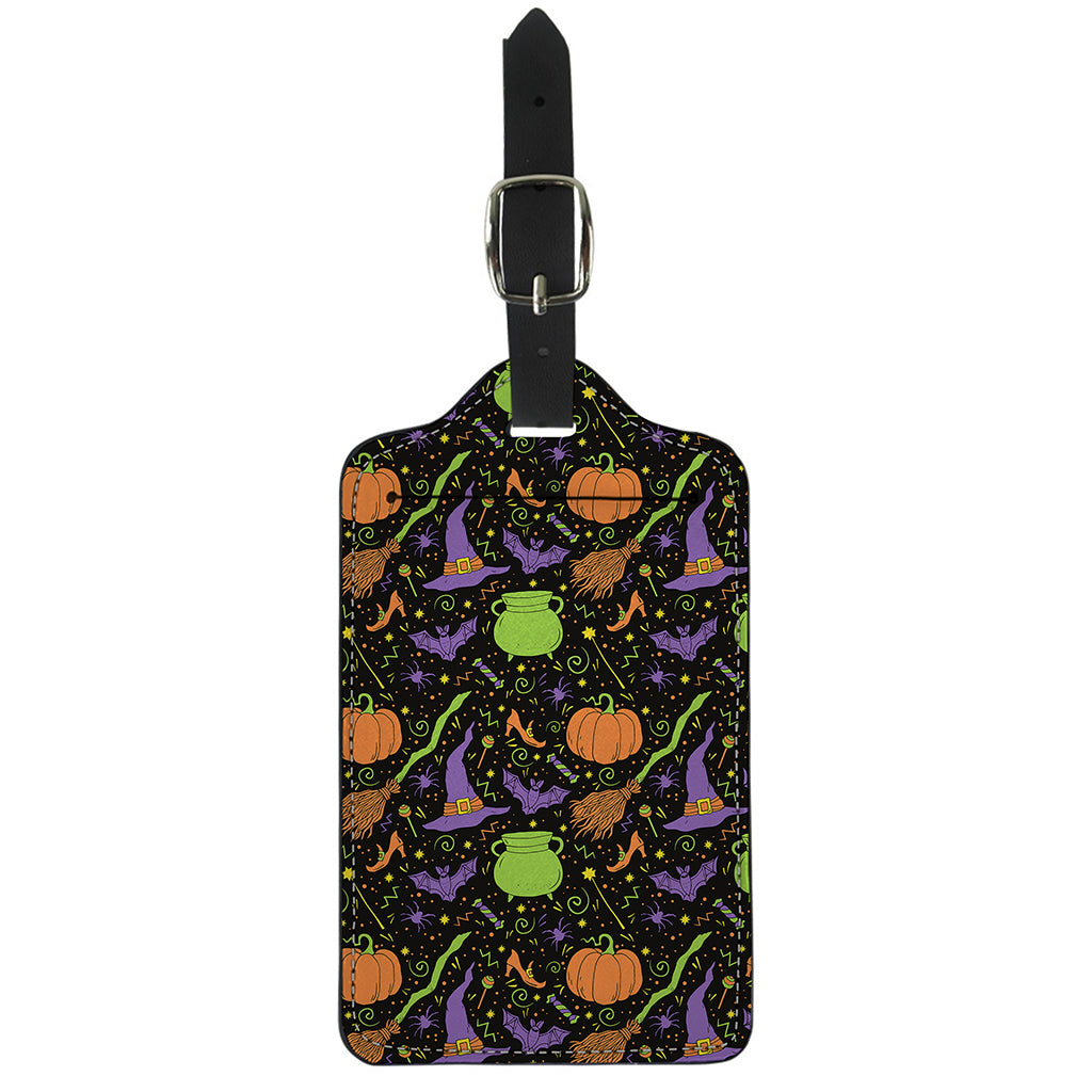 Halloween Wizard Pattern Print Luggage Tag