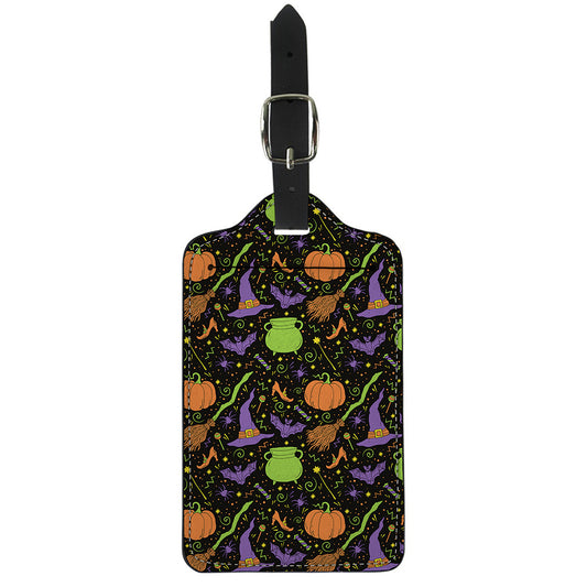 Halloween Wizard Pattern Print Luggage Tag