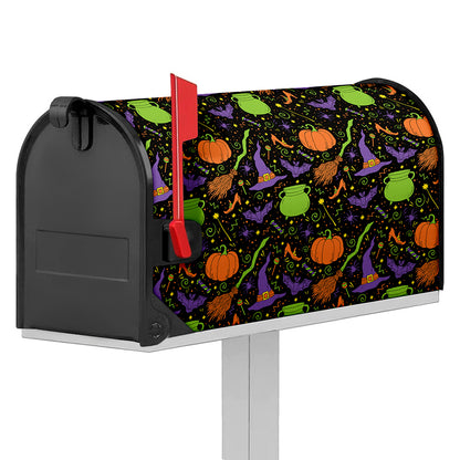 Halloween Wizard Pattern Print Mailbox Cover