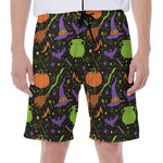 Halloween Wizard Pattern Print Men's Beach Shorts