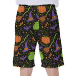 Halloween Wizard Pattern Print Men's Beach Shorts