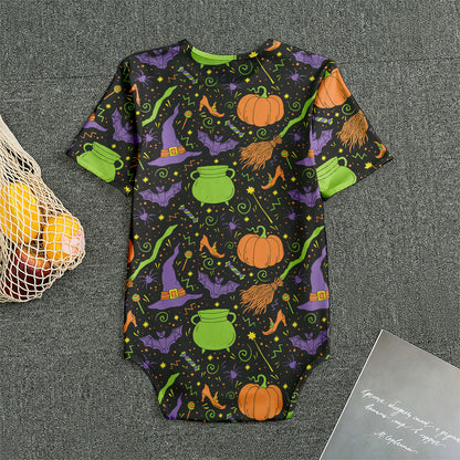 Halloween Wizard Pattern Print Men's Bodysuit