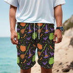 Halloween Wizard Pattern Print Men's Cargo Shorts