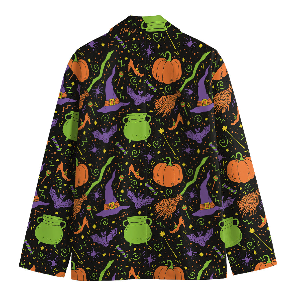 Halloween Wizard Pattern Print Men's Cotton Blazer