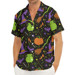 Halloween Wizard Pattern Print Men's Deep V-Neck Shirt