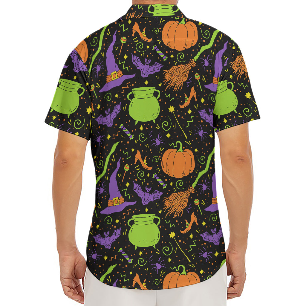 Halloween Wizard Pattern Print Men's Deep V-Neck Shirt