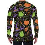 Halloween Wizard Pattern Print Men's Long Sleeve T-Shirt