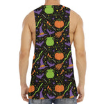 Halloween Wizard Pattern Print Men's Muscle Tank Top