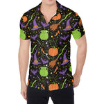 Halloween Wizard Pattern Print Men's Shirt