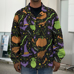 Halloween Wizard Pattern Print Men's Shirt Jacket