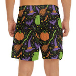 Halloween Wizard Pattern Print Men's Split Running Shorts