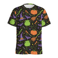 Halloween Wizard Pattern Print Men's Athletic T-Shirt