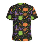 Halloween Wizard Pattern Print Men's Sports T-Shirt