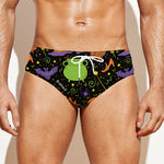 Halloween Wizard Pattern Print Men's Swim Briefs