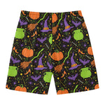 Halloween Wizard Pattern Print Men's Swim Trunks