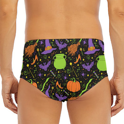 Halloween Wizard Pattern Print Men's Triangle Swim Briefs