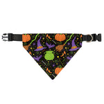 Halloween Wizard Pattern Print Over The Collar Dog Bandana