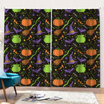 Halloween Wizard Pattern Print Pencil Pleat Curtains