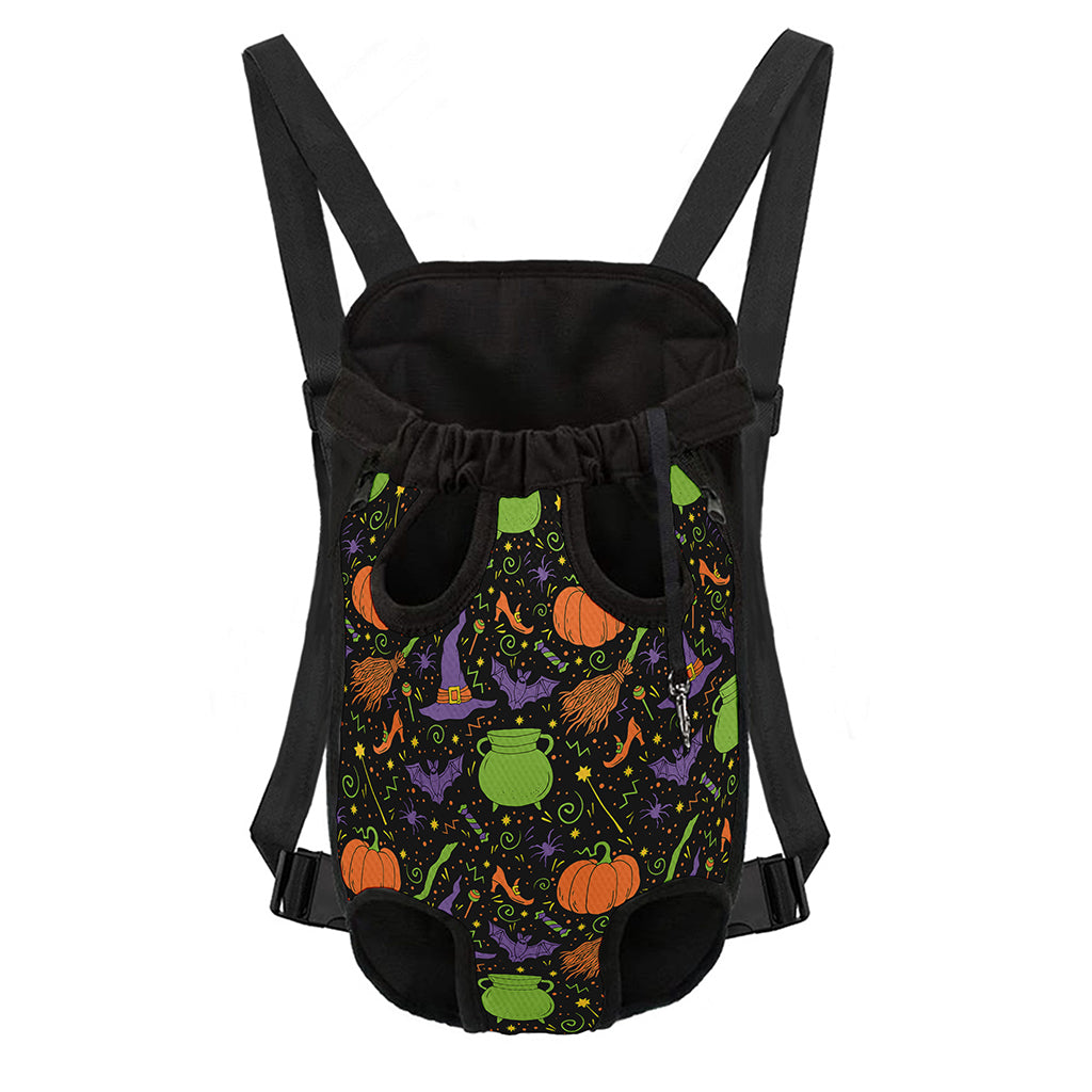Halloween Wizard Pattern Print Pet Carrier Backpack