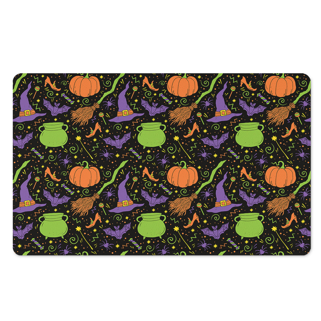 Halloween Wizard Pattern Print Polyester Doormat