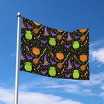 Halloween Wizard Pattern Print Polyester Flag