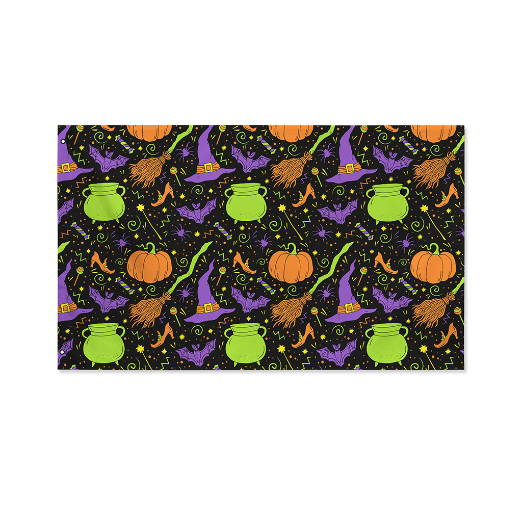 Halloween Wizard Pattern Print Polyester Flag