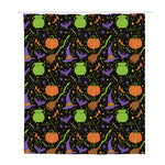 Halloween Wizard Pattern Print Polyester Shower Curtain