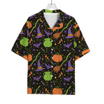 Halloween Wizard Pattern Print Rayon Hawaiian Shirt