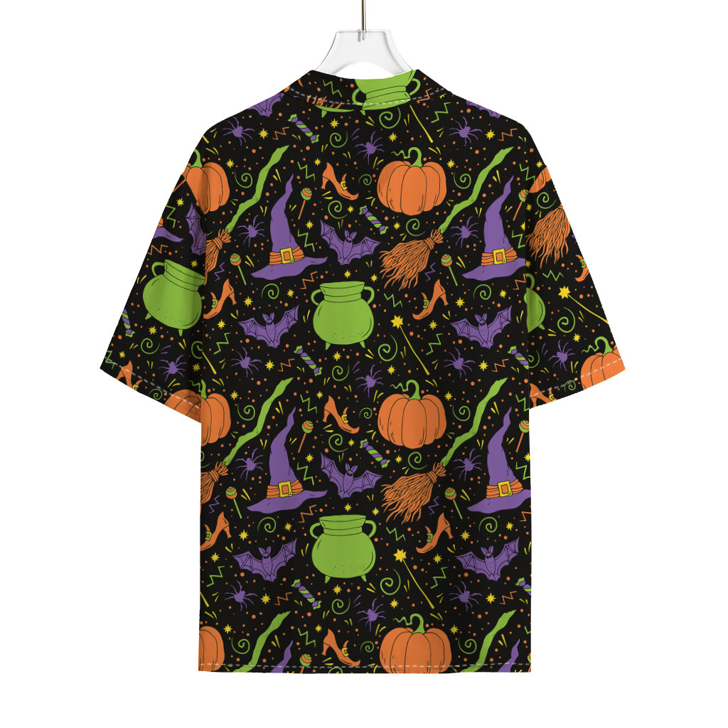 Halloween Wizard Pattern Print Rayon Hawaiian Shirt
