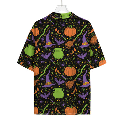 Halloween Wizard Pattern Print Rayon Hawaiian Shirt